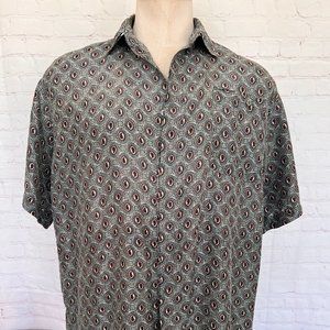 Paisley Silk Short Sleeve Shirt - Colore Italia - Size Large